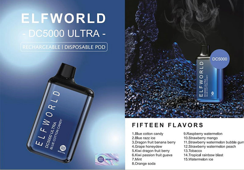 Elfworld DC5000 ULTRA disposable vapes rechargeable 5000 puffs best vapes Products detail