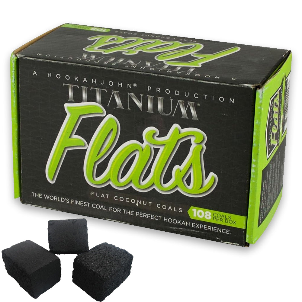 HookahJohn Titanium Coconut Hookah Coals 108 Count flats