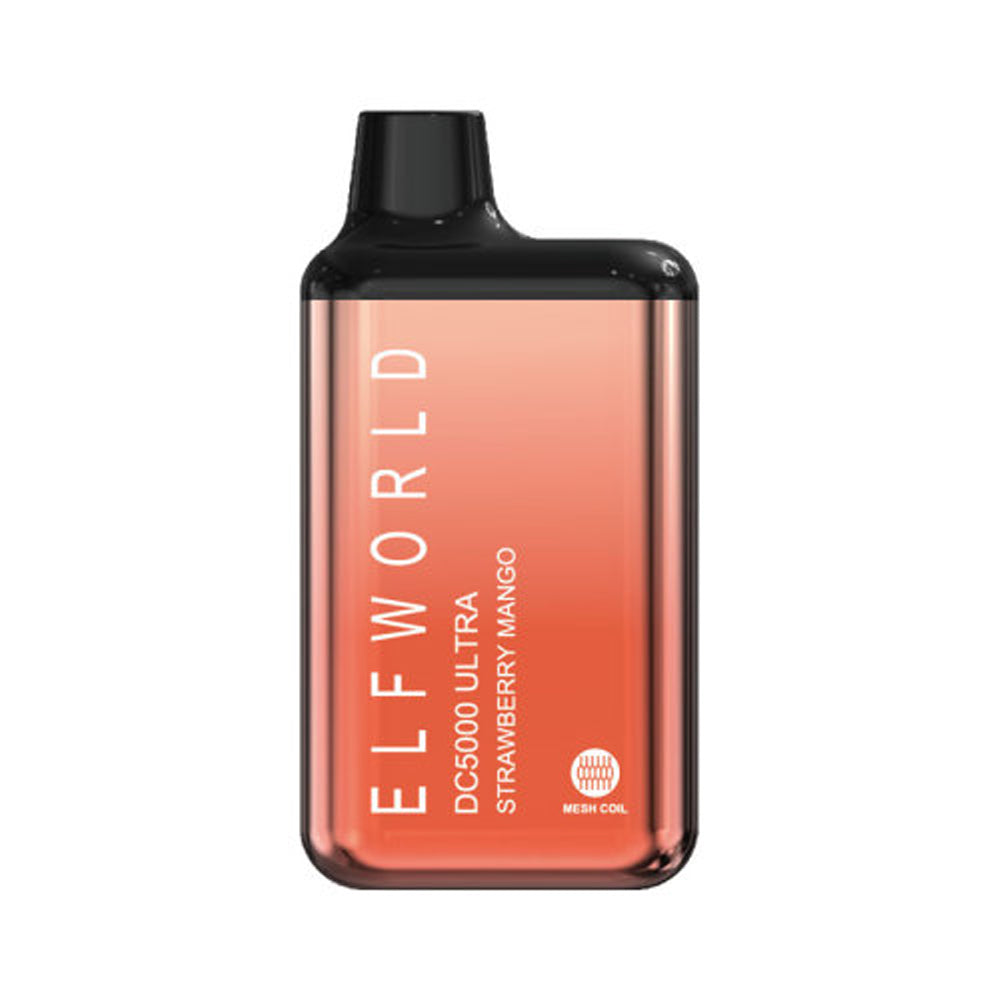 Strawberry mango ELFWORLD DC5000 ULTRA RECHARGEABLE DISPOSABLE VAPE POD DEVICE 5000 PUFFS