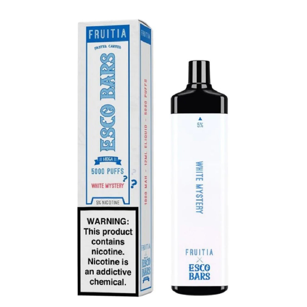Esco Bar Fruitia X Mega 5000 Puff Disposable- WHITE MYSTERY chillzoneusa Esco Bar Fruitia X Mega 5000 Puff Disposable- WHITE MYSTERY chillzoneusa