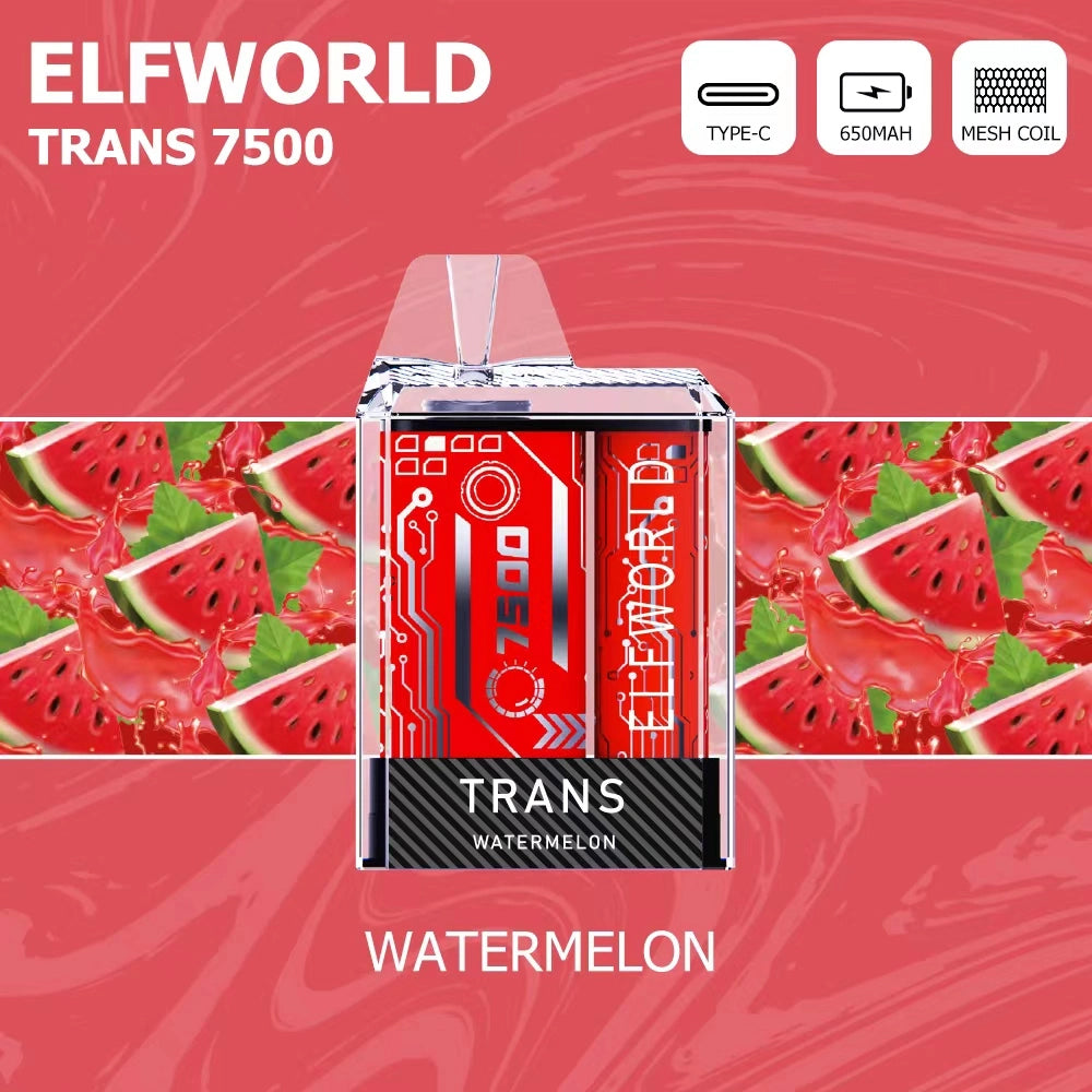 ELF WORLD Trans 7500 Puffs Disposable Vape  chillzoneusa