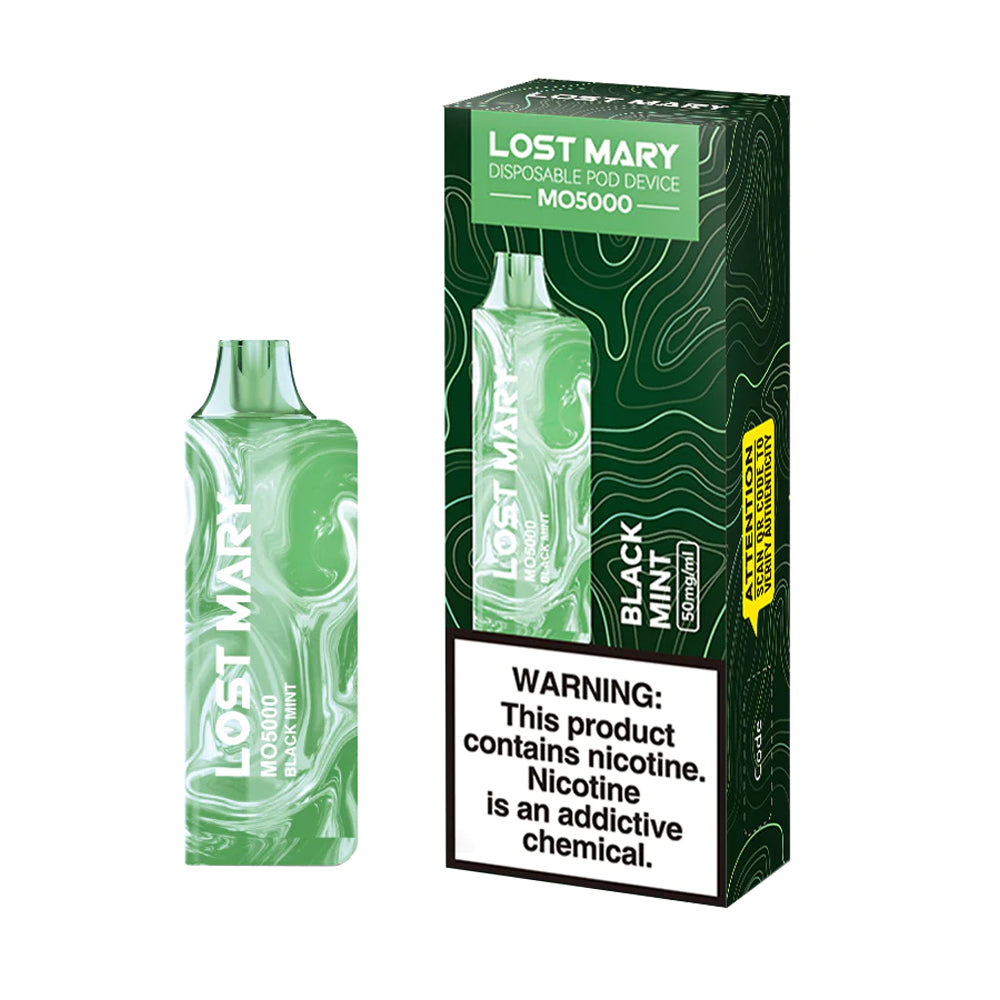 BLACK MINT lost MARY MO5000 puffs rechargeable disposable vapes elf bar