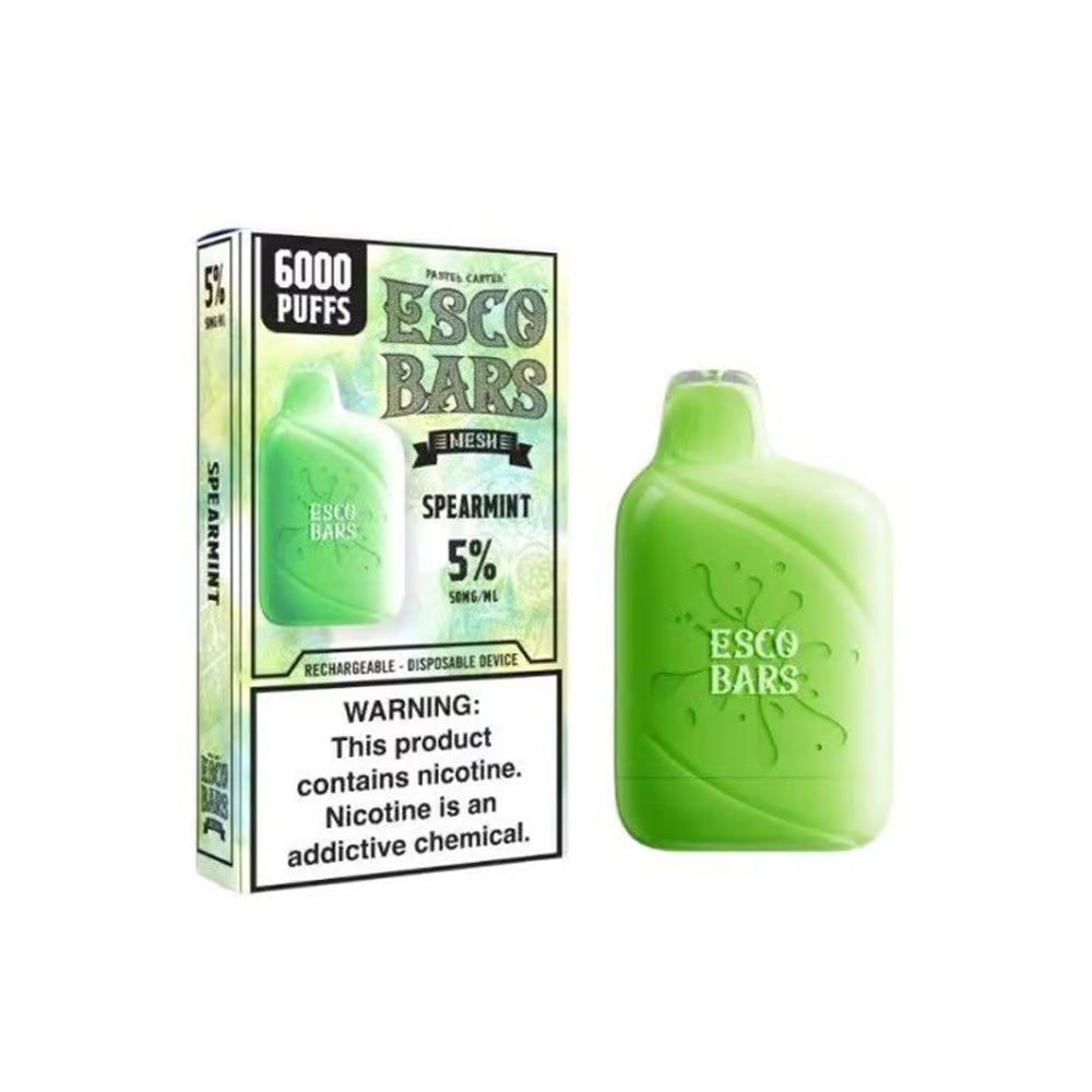 Buy Esco bar 6000 by Pastel Cartel New Flavor Spearmint Disposable Vape Chillzoneusa