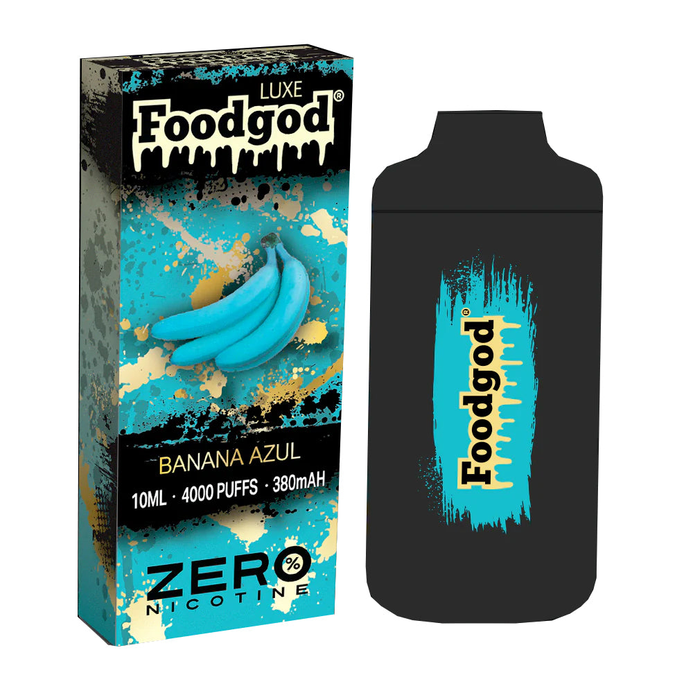 Foodgod Zero LUXE 10ml 4000 puffs disposable vapes 0 % nicotine 380mah best Banana Azul