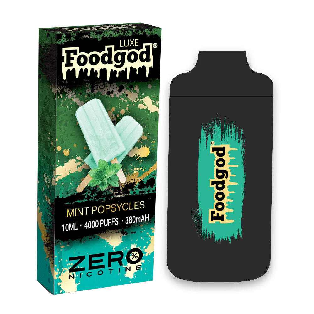 Foodgod Zero LUXE Frozen mint popsycles 10ml 4000 puffs disposable vapes 0 % nicotine 380mah best in usa smoke shop