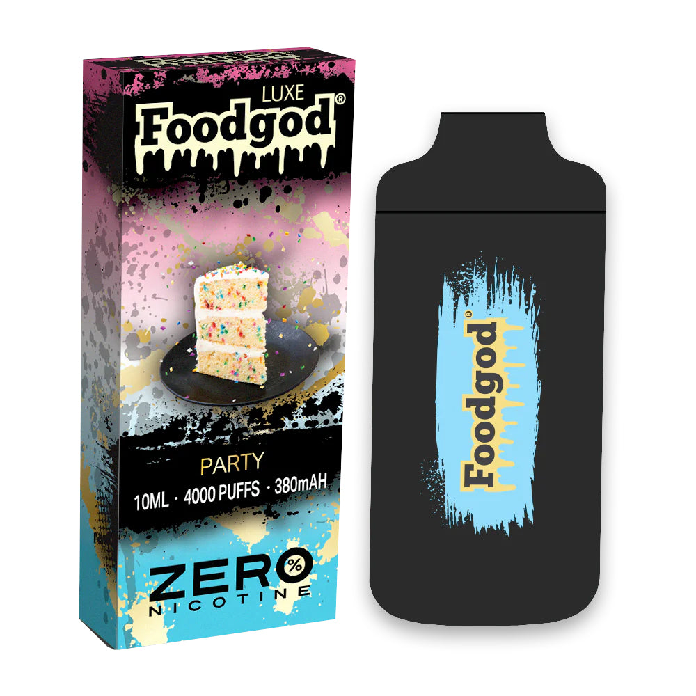 Foodgod Zero LUXE Frozen party 10ml 4000 puffs disposable vapes 0 % nicotine 380mah best in usa smoke shop