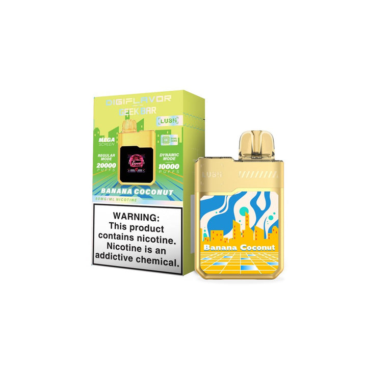 Geek Bar DigiFlavor Lush Vape 20000 puffs 20k Disposable 50mg Nicotine banana coconut