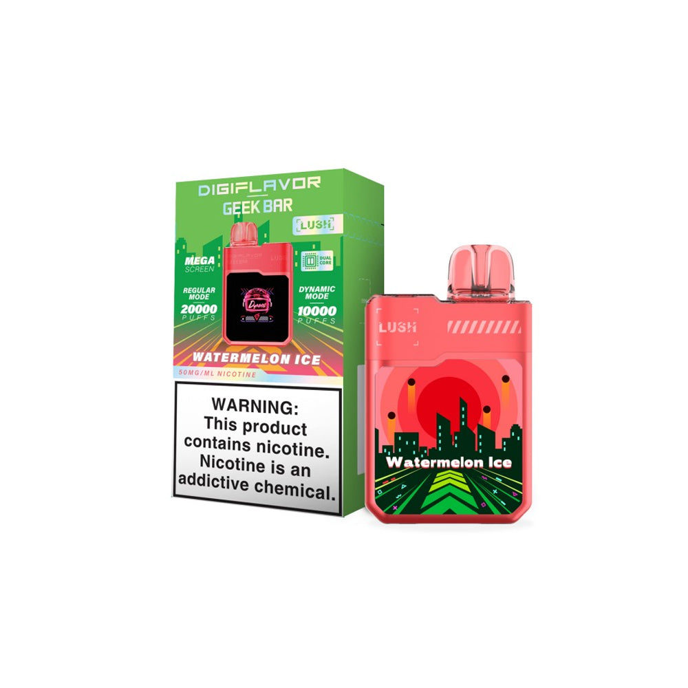 Geek Bar DigiFlavor Lush Vape 20000 puffs 20k Disposable 50mg Nicotine watermelon ice