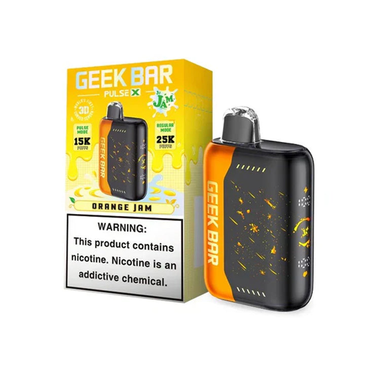 Geek Bar Pulse X 25K Disposable Vape Jam edition puffs 5% nicotine best online chillzoneusa Orange jam