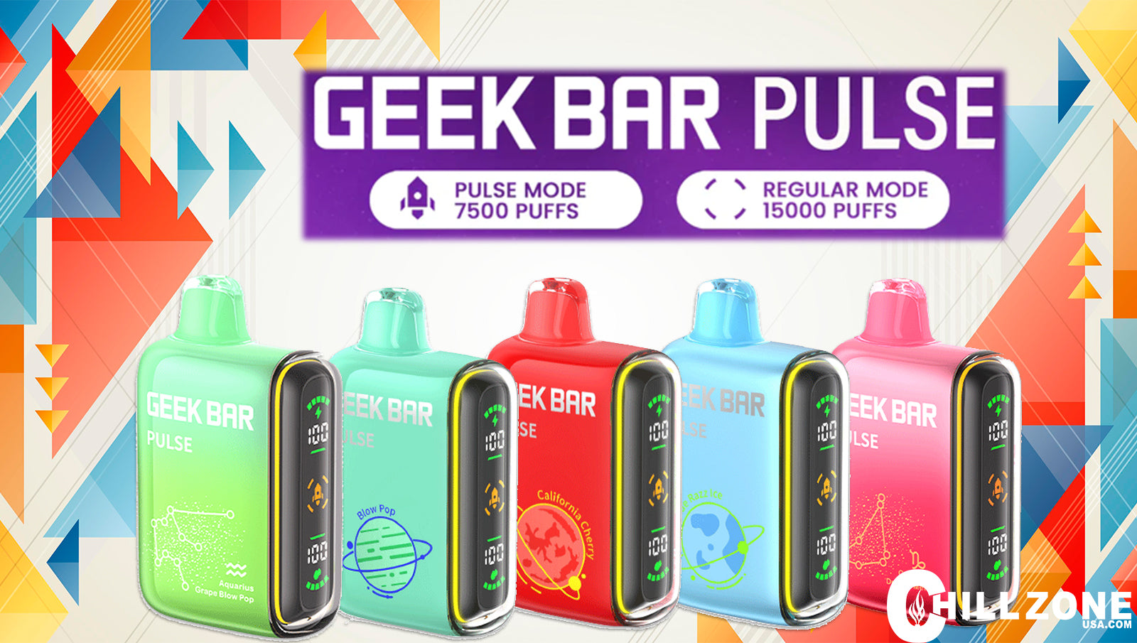 Geek bar pulse 15000 puffs 75000 pulse mode disposable vape