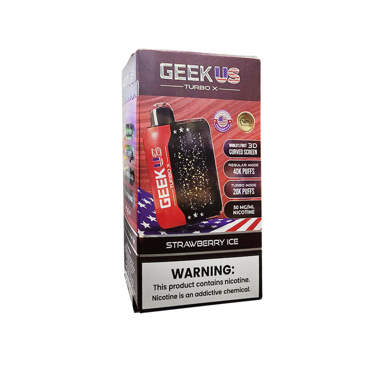 Geekus bar vape disposable 40k puffs geekbar pulse turbo x Strawberry ice