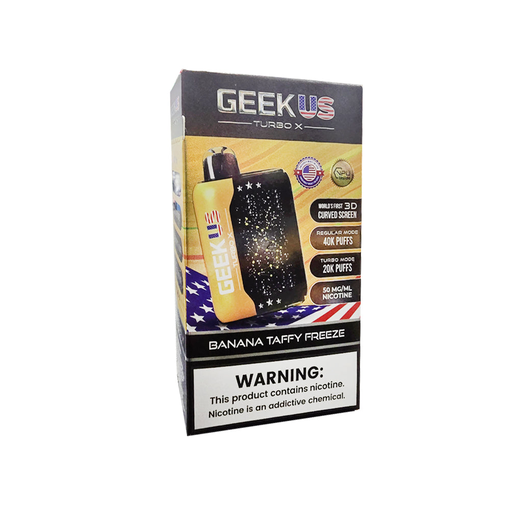 Geek Bar Pulse Banana Taffy Freeze Geek US Turbo X Disposable 40k Puffs Geek Bar Pulse Banana Taffy Freeze Geek US Turbo X Disposable 40k Puffs