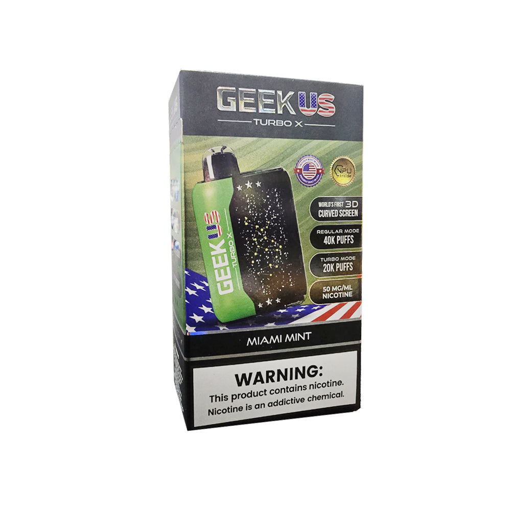 Geekus bar vape disposable 40k puffs geekbar pulse turbo x Miami mint