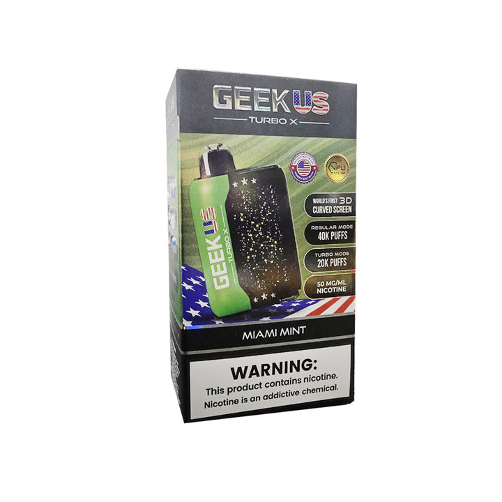 Geekus bar vape disposable 40k puffs geekbar pulse turbo x Miami mint