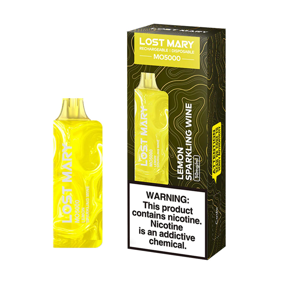 LEMON SPARKLING WINE LOST MARY MO5000 puffs rechargeable disposable vapes elf bar