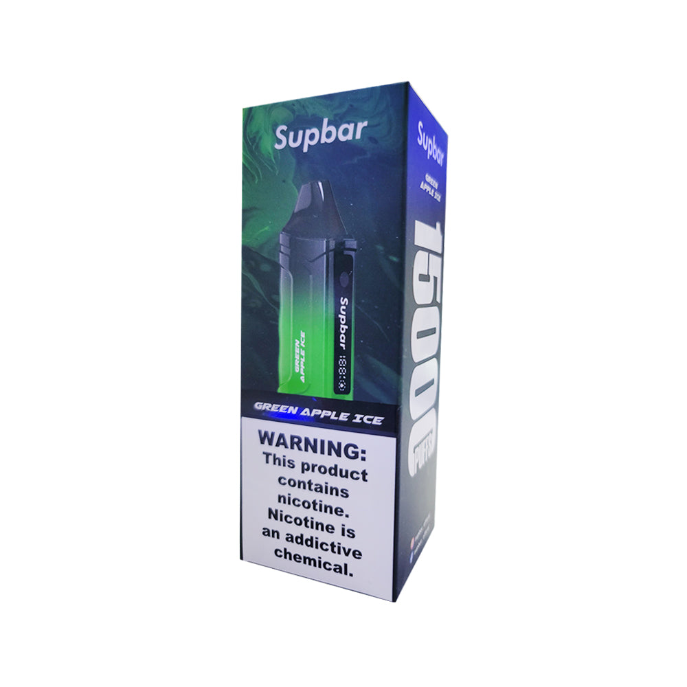 Supbar 15000 puffs Disposable Vape 650mAh Type-C Dual Mesh Coil puff 15k Prefilled Pod Flavors vape pen puffbars E Cigarette green apple ice