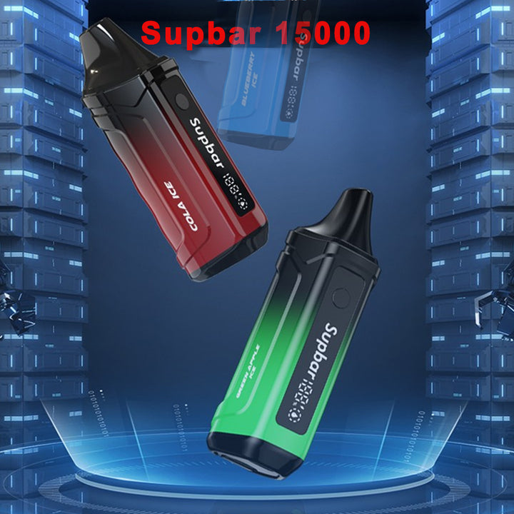Supbar 15000 puffs Disposable Vape 650mAh Type-C  Dual Mesh Coil puff 15k Prefilled Pod Flavors vape pen puffbars E Cigarette