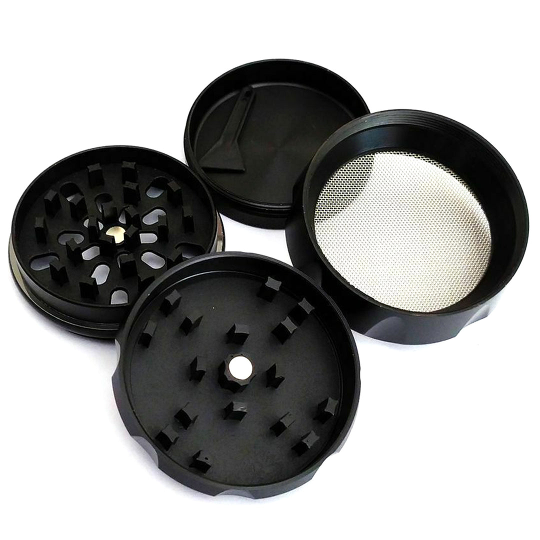 Metal Herb Spice Mills 4 Layers Zinc Alloy Tobacco Grinder Spice Graters Cursher Drum Shape Black