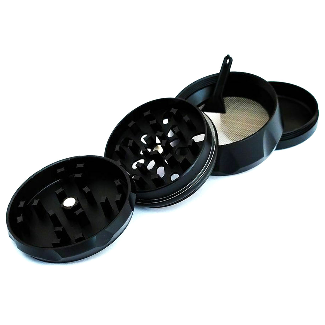 Metal Herb Spice Mills 4 Layers Zinc Alloy Tobacco Grinder Spice Graters Cursher Drum Shape Black