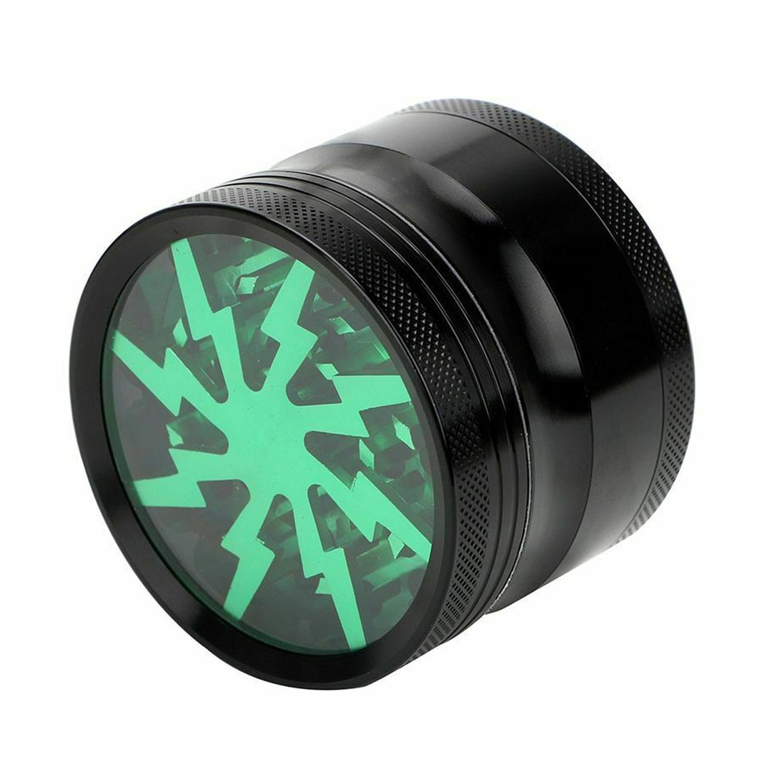 Metal Spice Herb Grinder 4 Layers Clear Top Lightning Herb Mill and Spice Tools Lighet Green