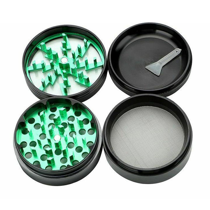 Metal Spice Herb Grinder 4 Layers Clear Top Lightning Herb Mill and Spice Tools Lighet Green