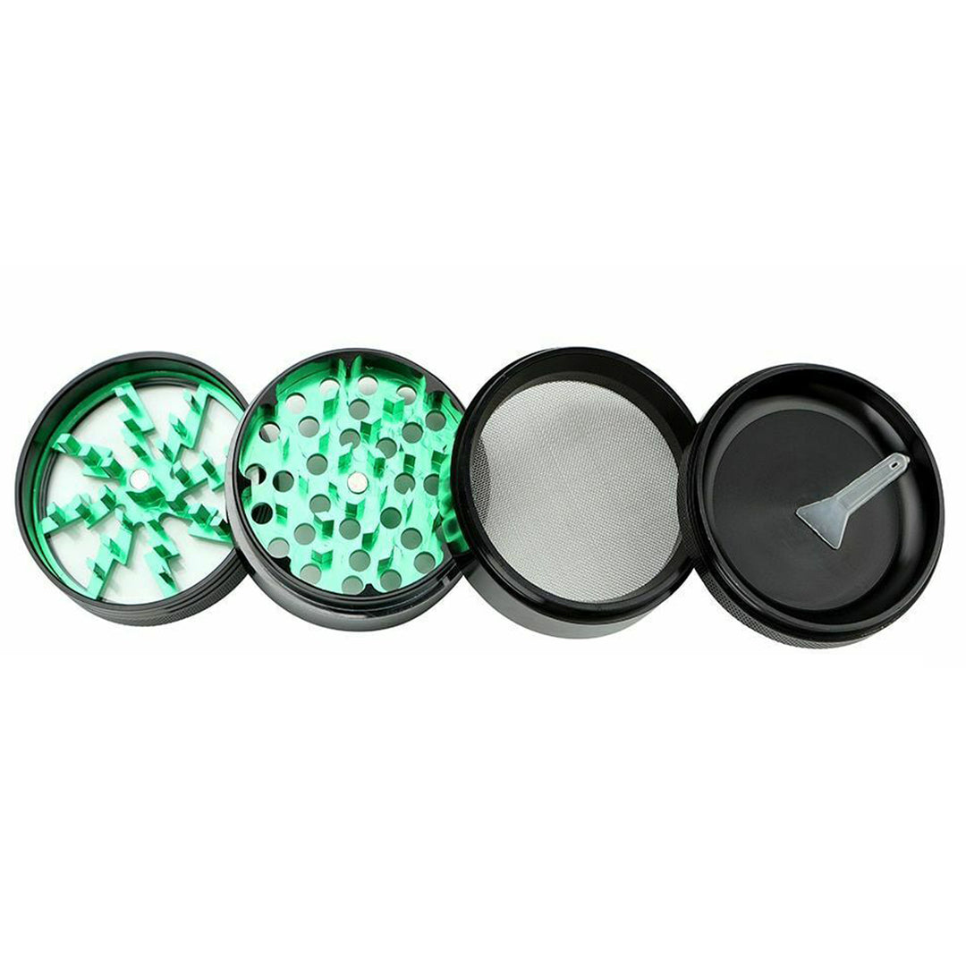 Metal Spice Herb Grinder 4 Layers Clear Top Lightning Herb Mill and Spice Tools Lighet Green