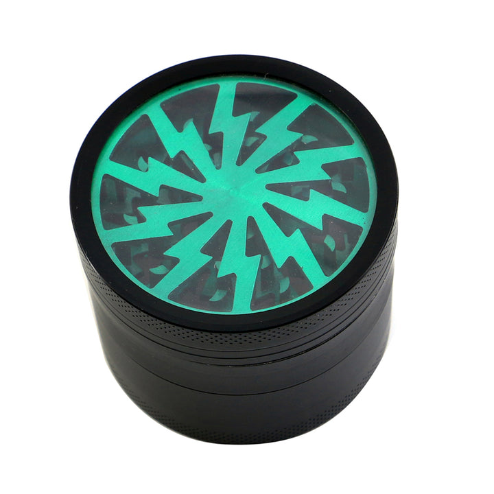 Metal Spice Herb Grinder 4 Layers Clear Top Lightning Herb Mill and Spice Tools Lighet Green