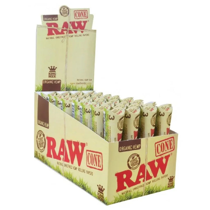 Raw Organic Hemp King Size Cones 3packs