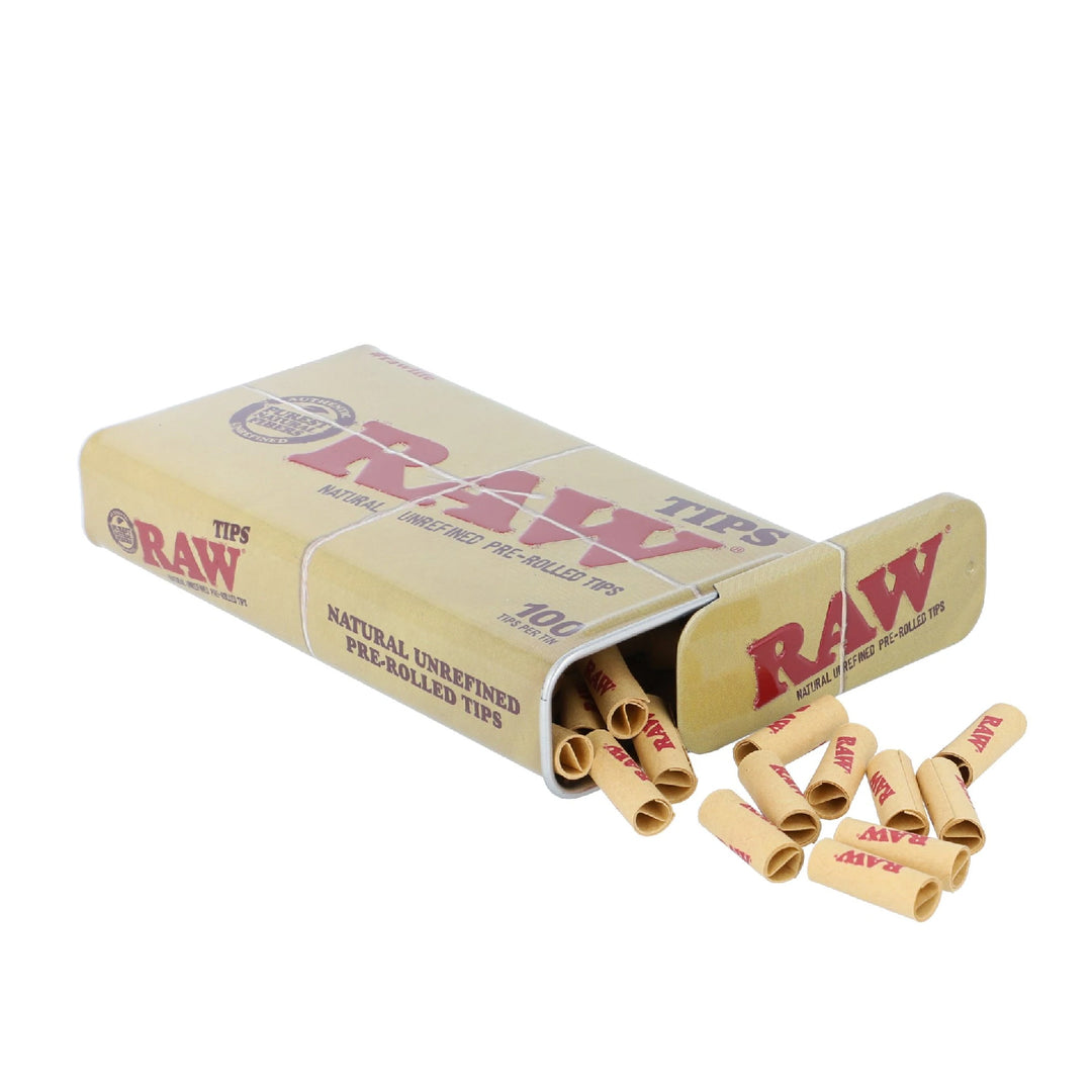 Raw Natural Unrefined Pre-Rolled Tips Tin Pack