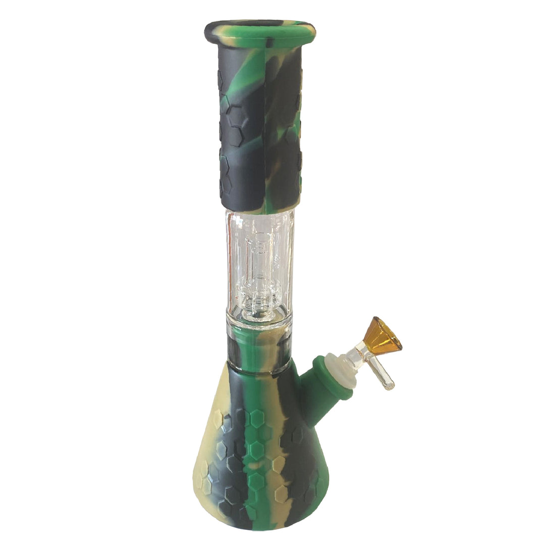 Silicon percolator glass bong