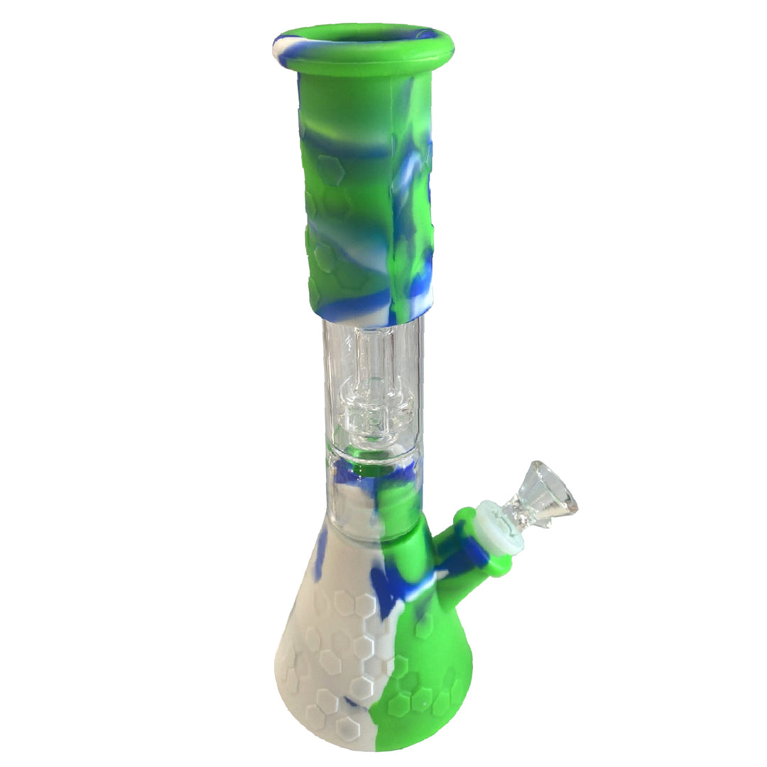 Silicon percolator glass bong