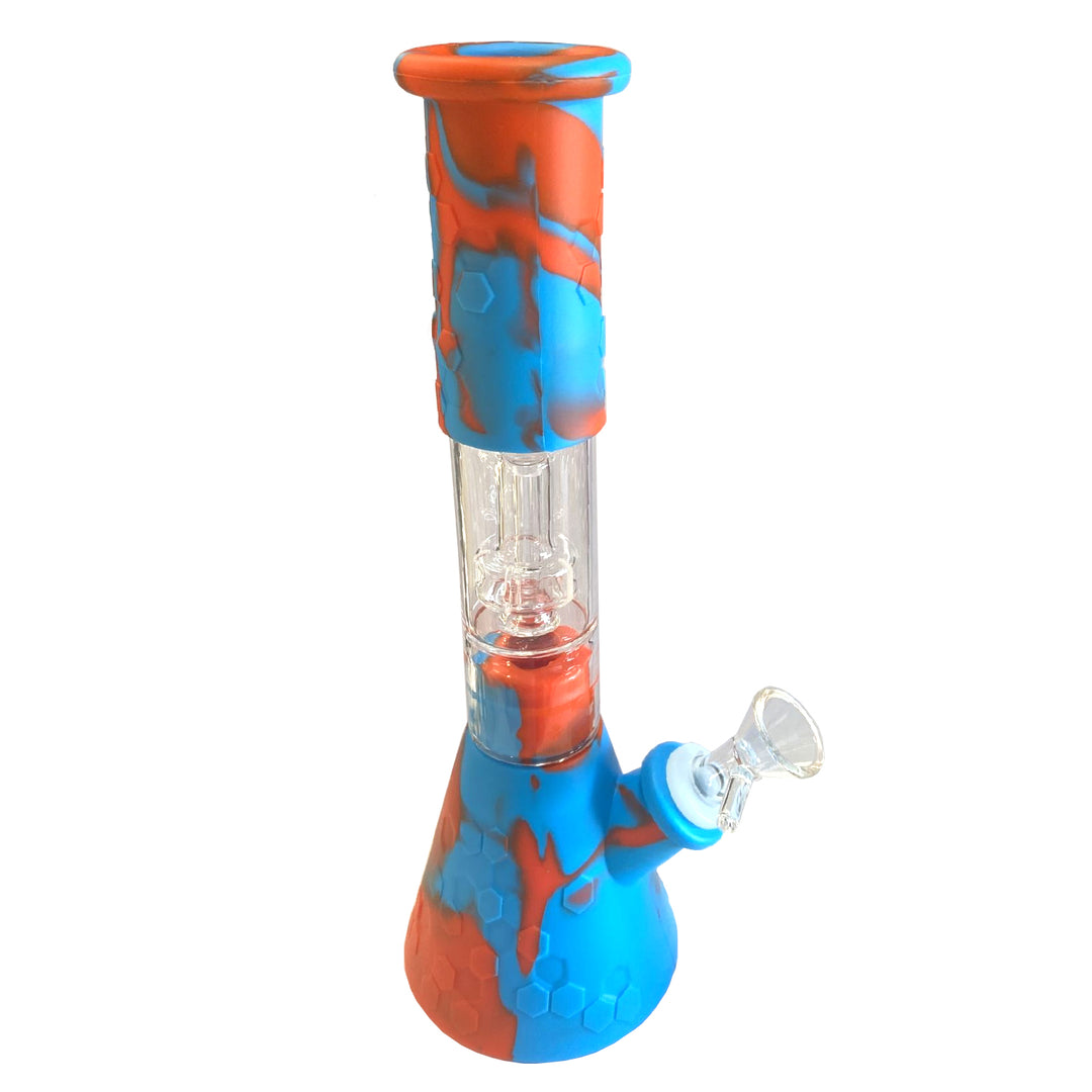 Silicon percolator glass bong