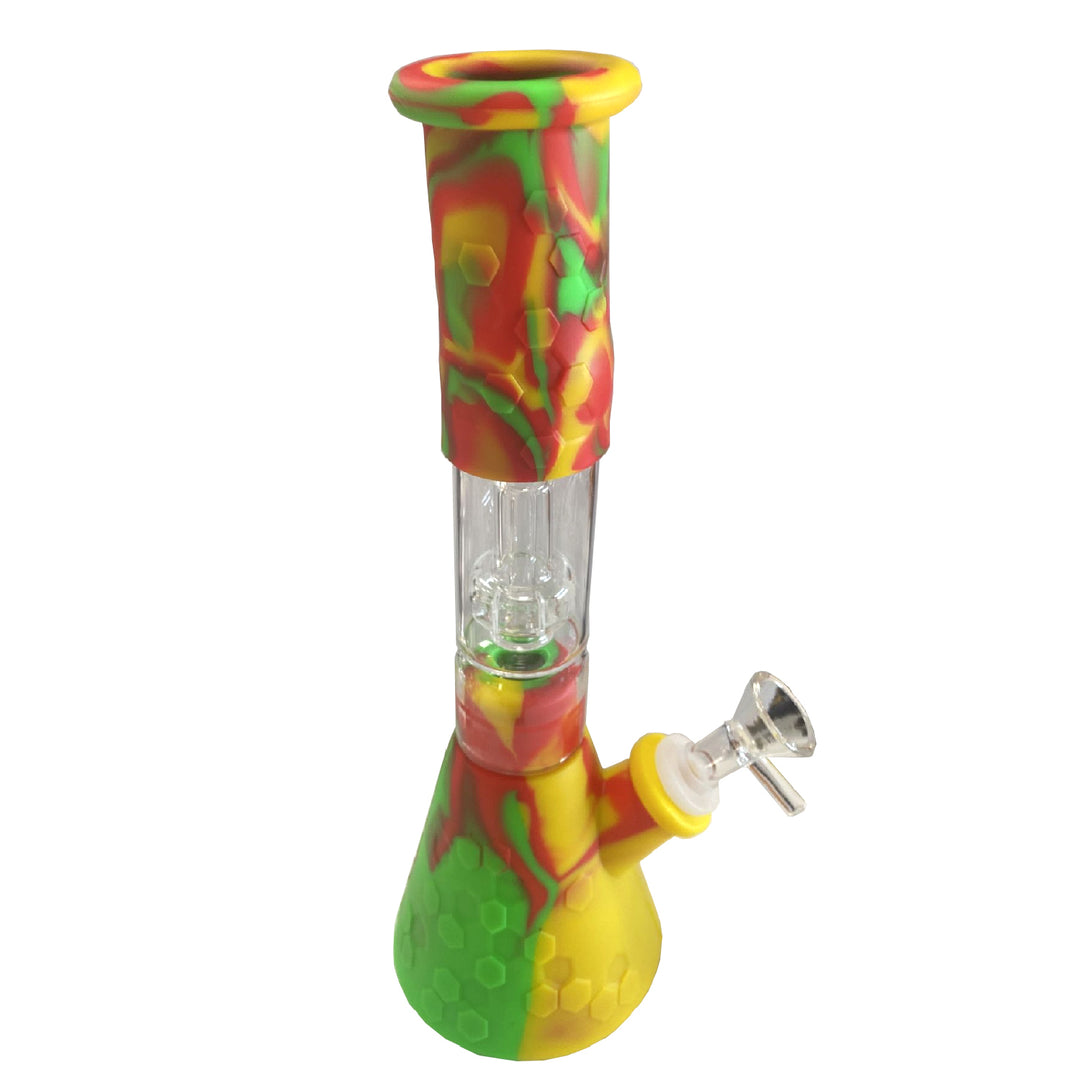 Silicon percolator glass bong