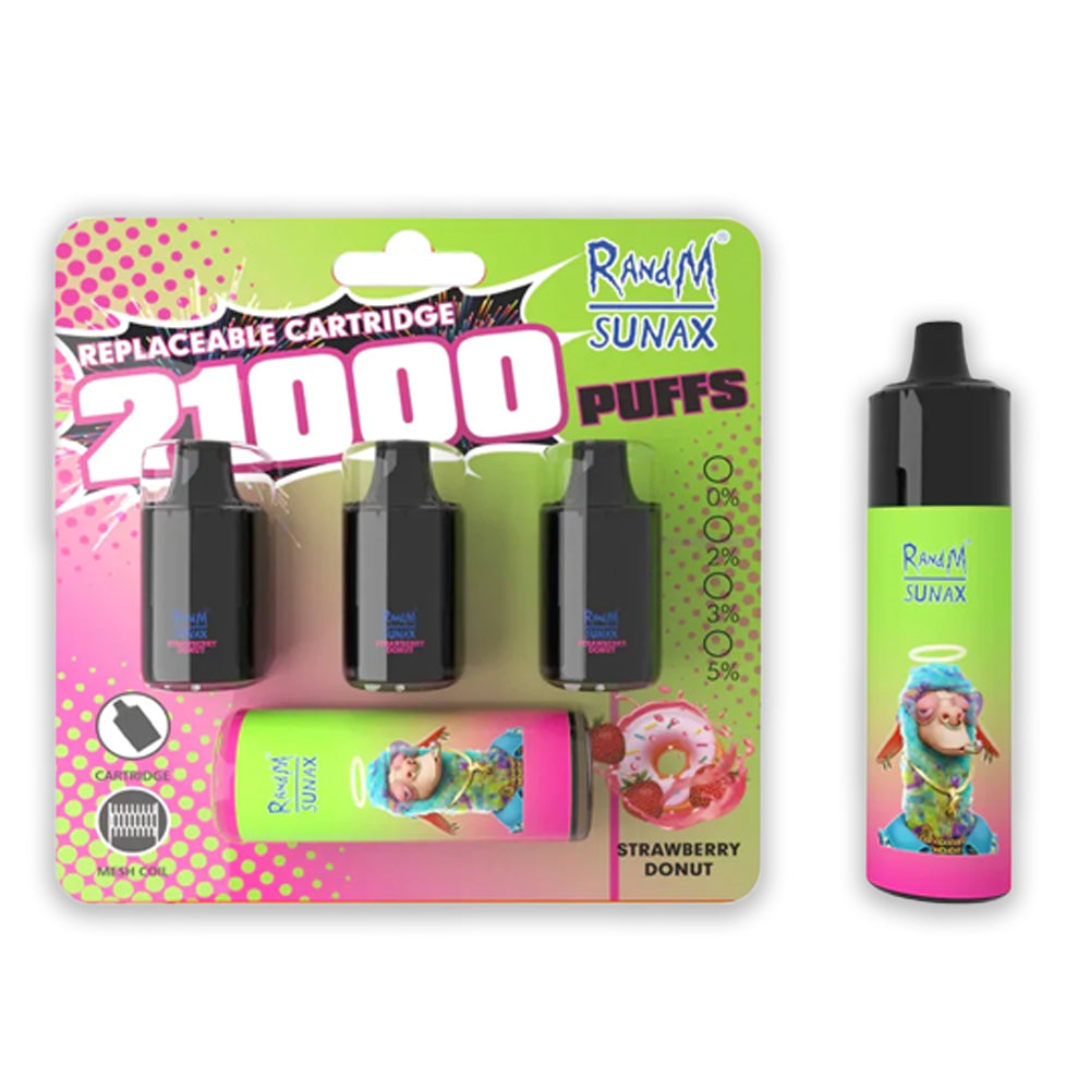 RANDM Sunax 21000 Puffs Disposable Vape Pod strawberry donut