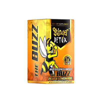 Stinger Detox Buzz 5X Extra Strength Drink 8 FL OZ-Peach Lemonade dietary supplement