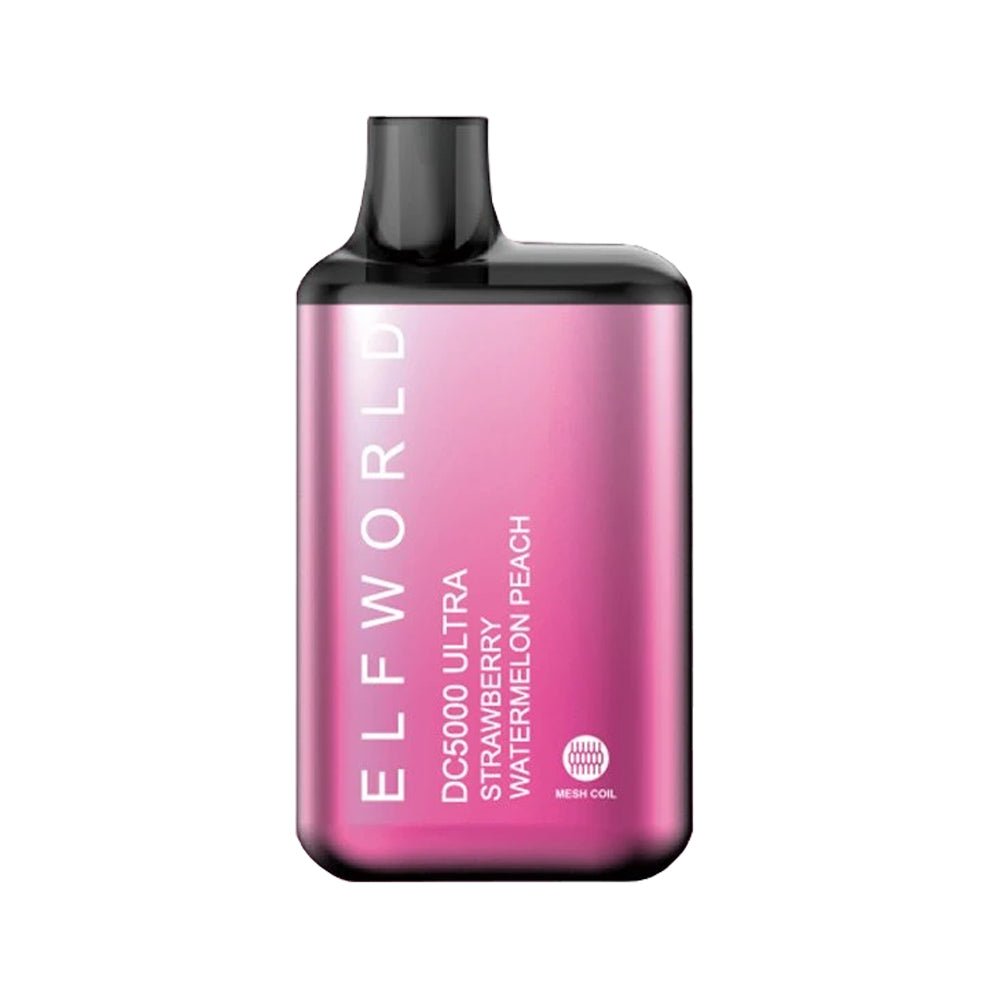 ELFWORLD DC5000 Ultra Disposable Vape Pod Device Rechargeable - STRAWBERRY WATERMELON PEACH