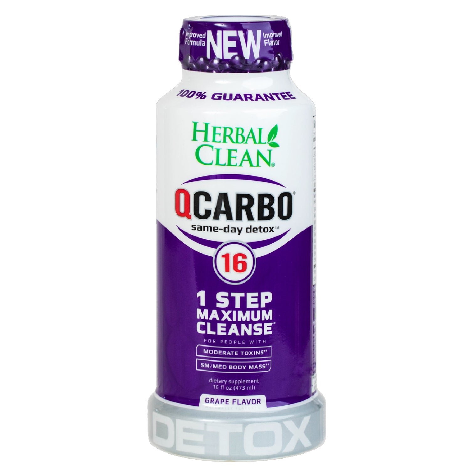 QCarbo Herbal Clear Sameday Detox 16oz 1 Step Maximum Cleanse 473ml - Image 4