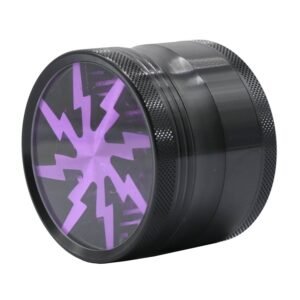 Metal Spice Herb Grinder 4 Layers Clear Top Lightning Herb Mill and Spice Tools Purple