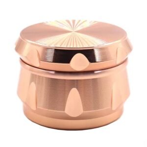 Metal Herb Spice Mills 4 Layers Zinc Alloy Grinder Spice Graters Crusher Drum Shape Rose Gold